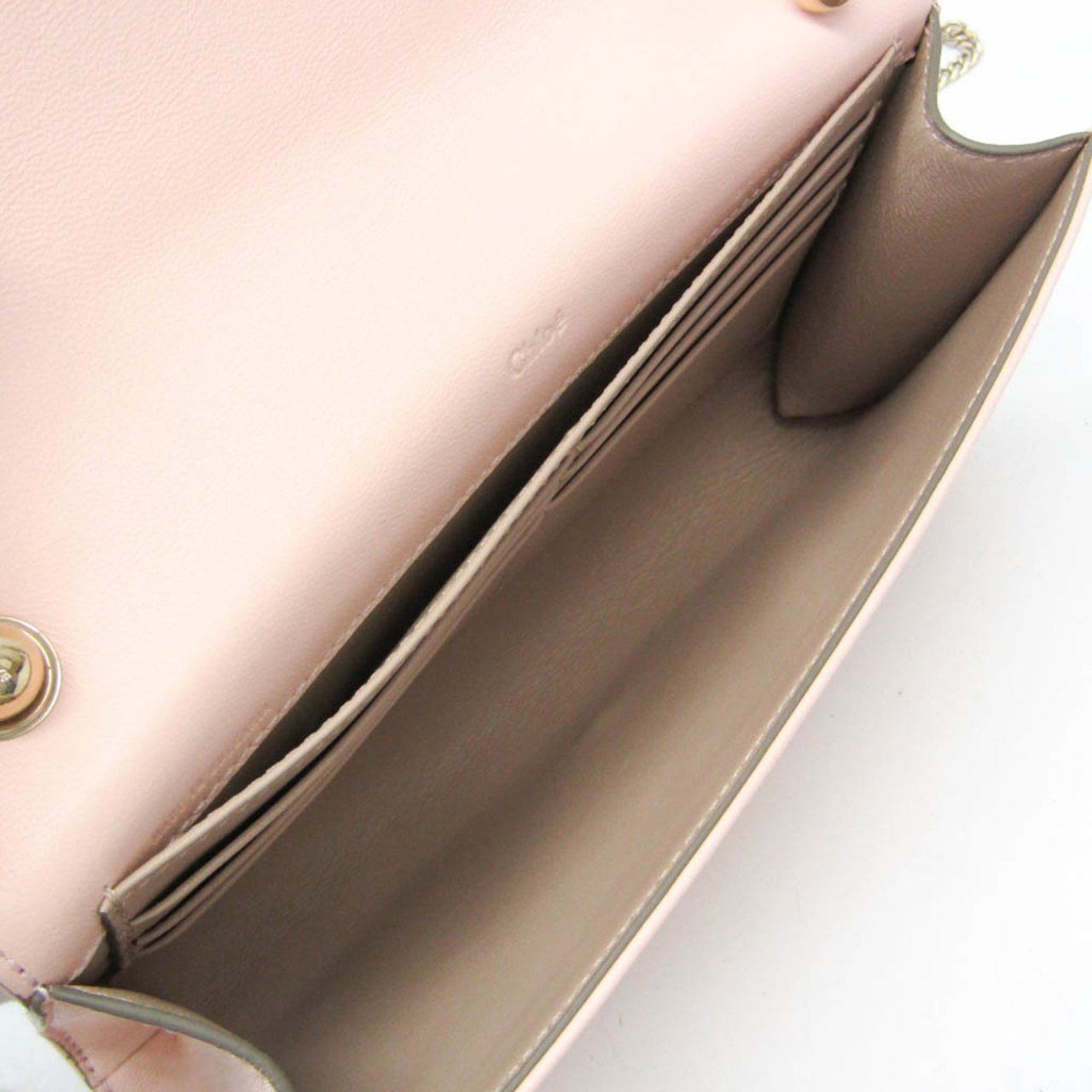 Chloé Chloe Bow Detail Wallet on Chain Leather Roze