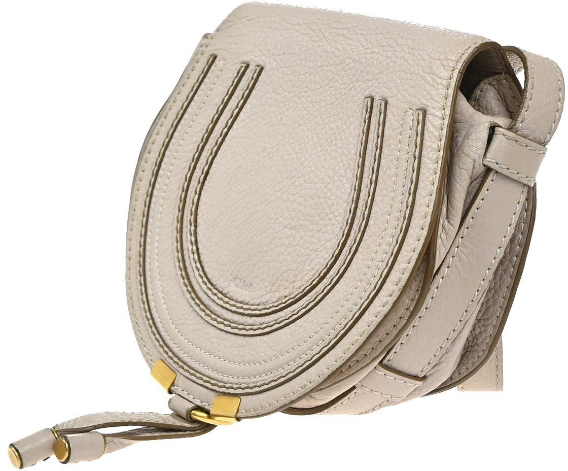 Chloé Chloe Marcie Crossbody Bag Leather Small Beige