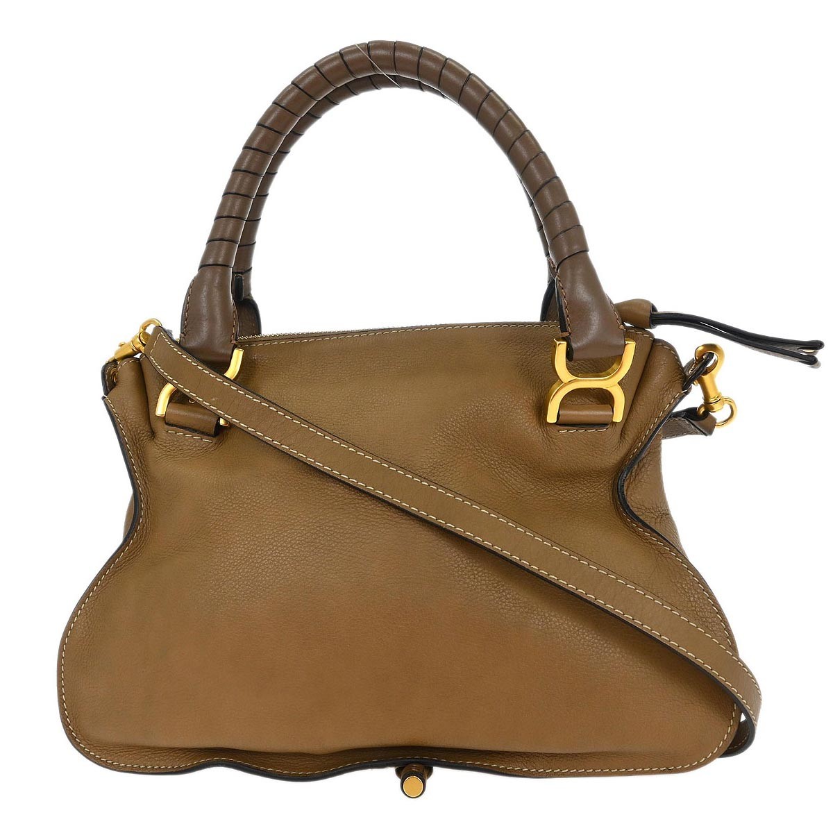 Chloé Chloe Marcie Satchel Leather Small Bruin