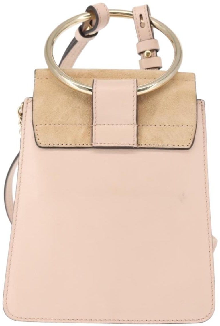 Chloé Chloe Faye Bracelet Crossbody Bag Leather and Suede Mini Roze