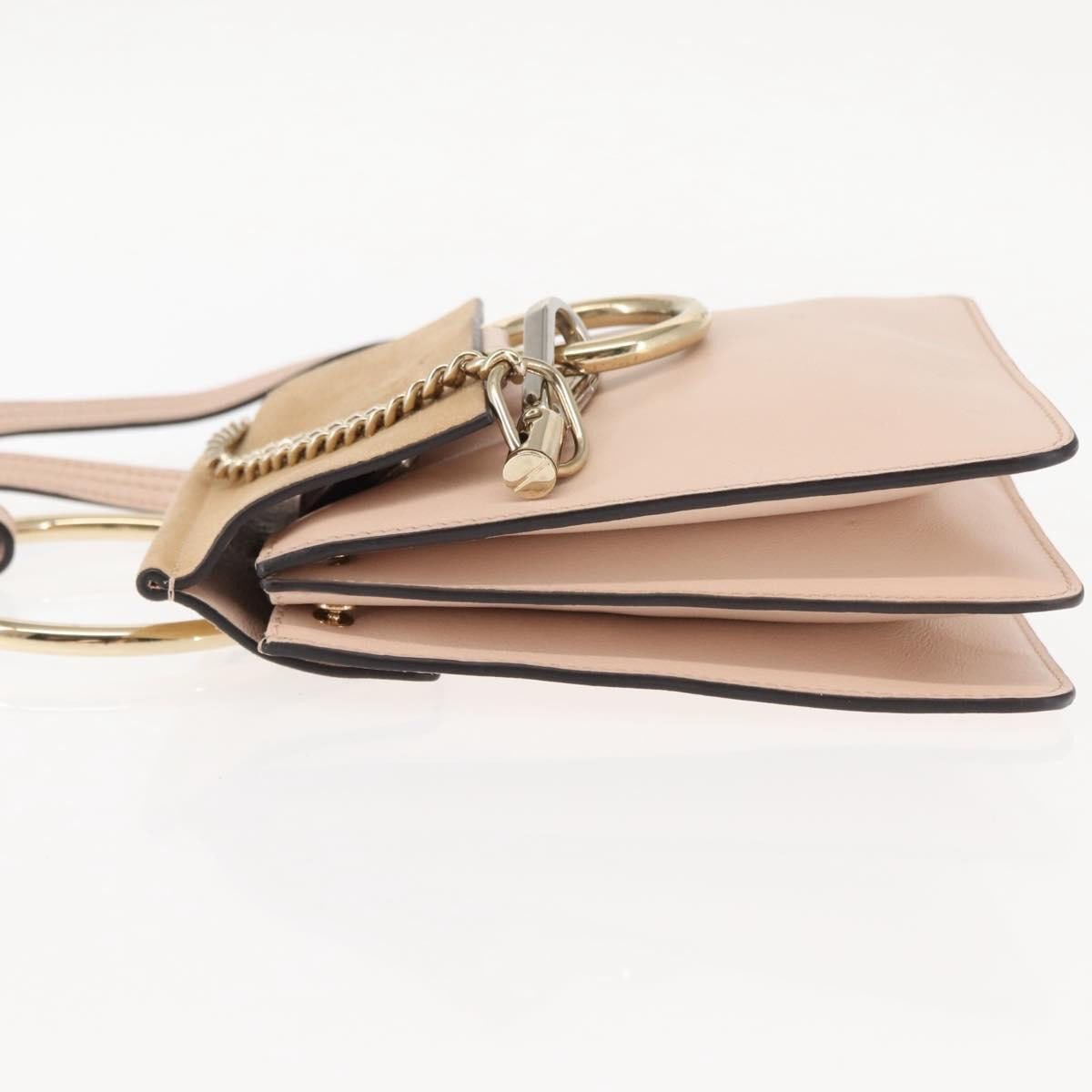 Chloé Chloe Faye Bracelet Crossbody Bag Leather and Suede Mini Roze