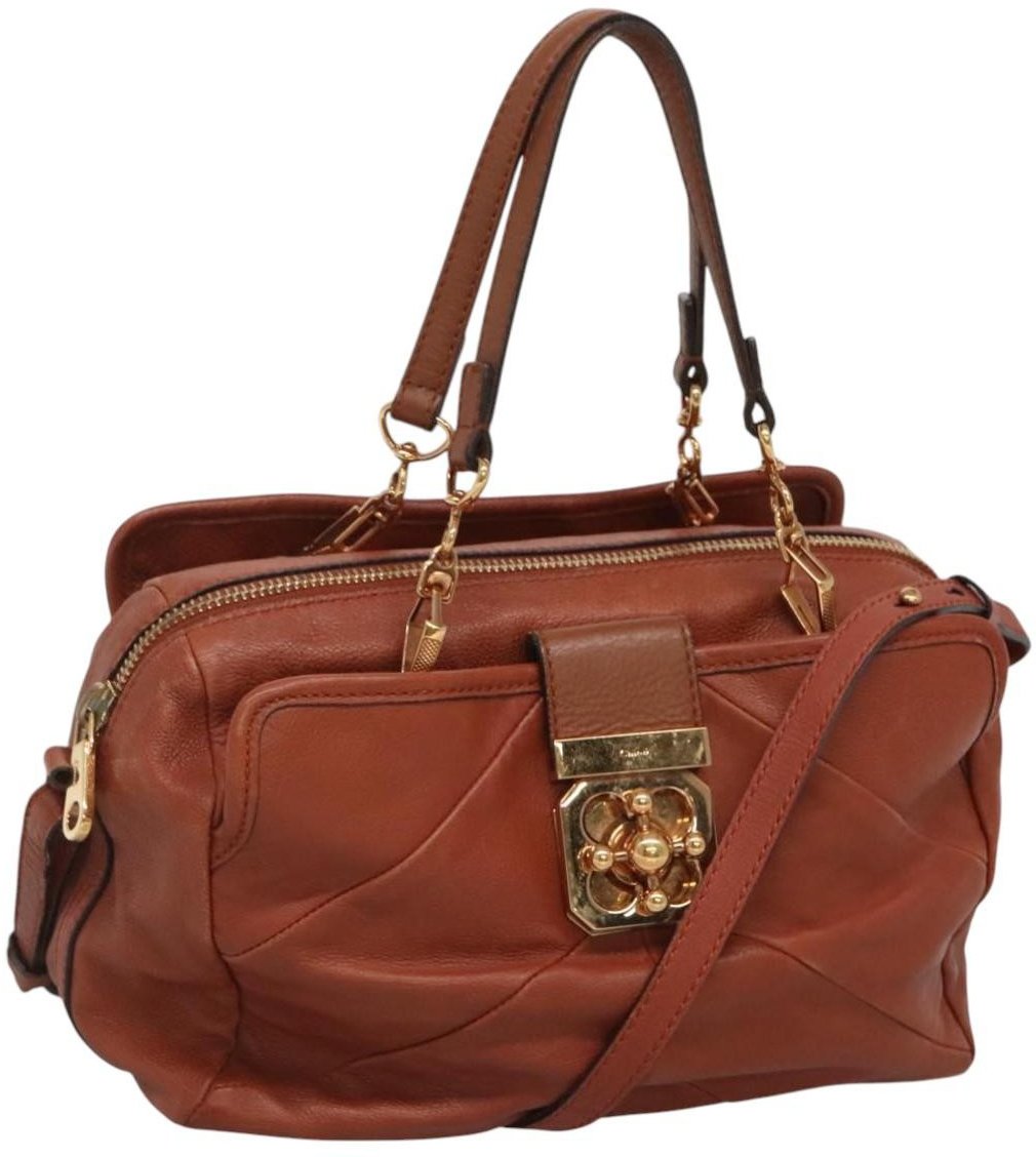 Chloé Chloe Elsie Satchel Leather Bruin