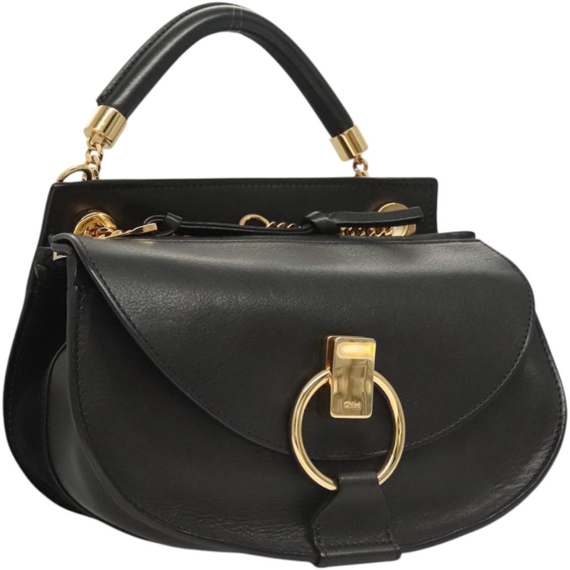 Chloé Chloe Goldie Shoulder Bag Leather Medium Zwart