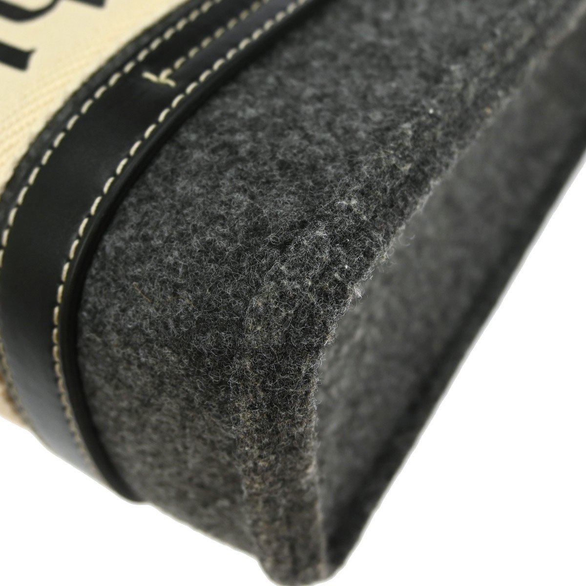 Chloé Chloe Woody Convertible Tote Recycled Felt with Leather and Canvas Grijs