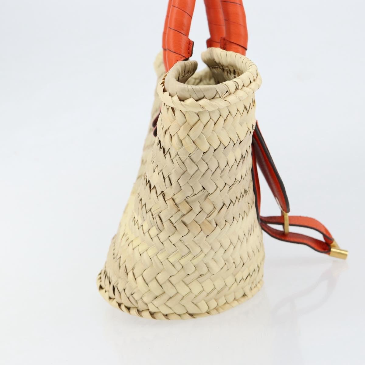 Chloé Chloe Marcie Basket Bag Raffia and Leather Medium Beige