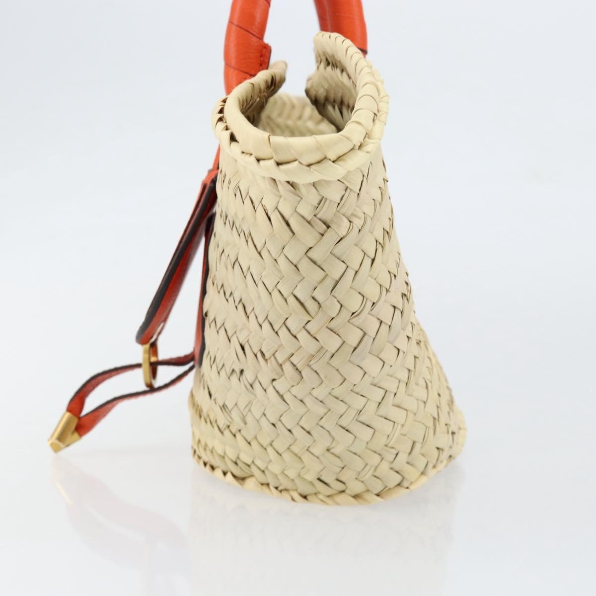 Chloé Chloe Marcie Basket Bag Raffia and Leather Medium Beige