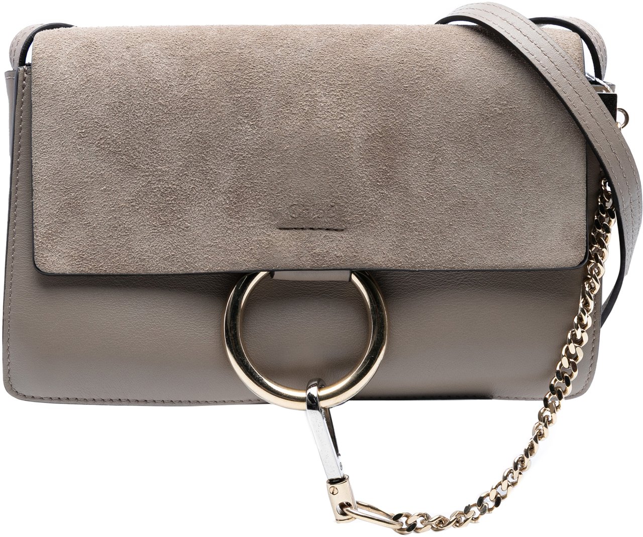Chloé Small Suede and Calfskin Faye Crossbody Bruin
