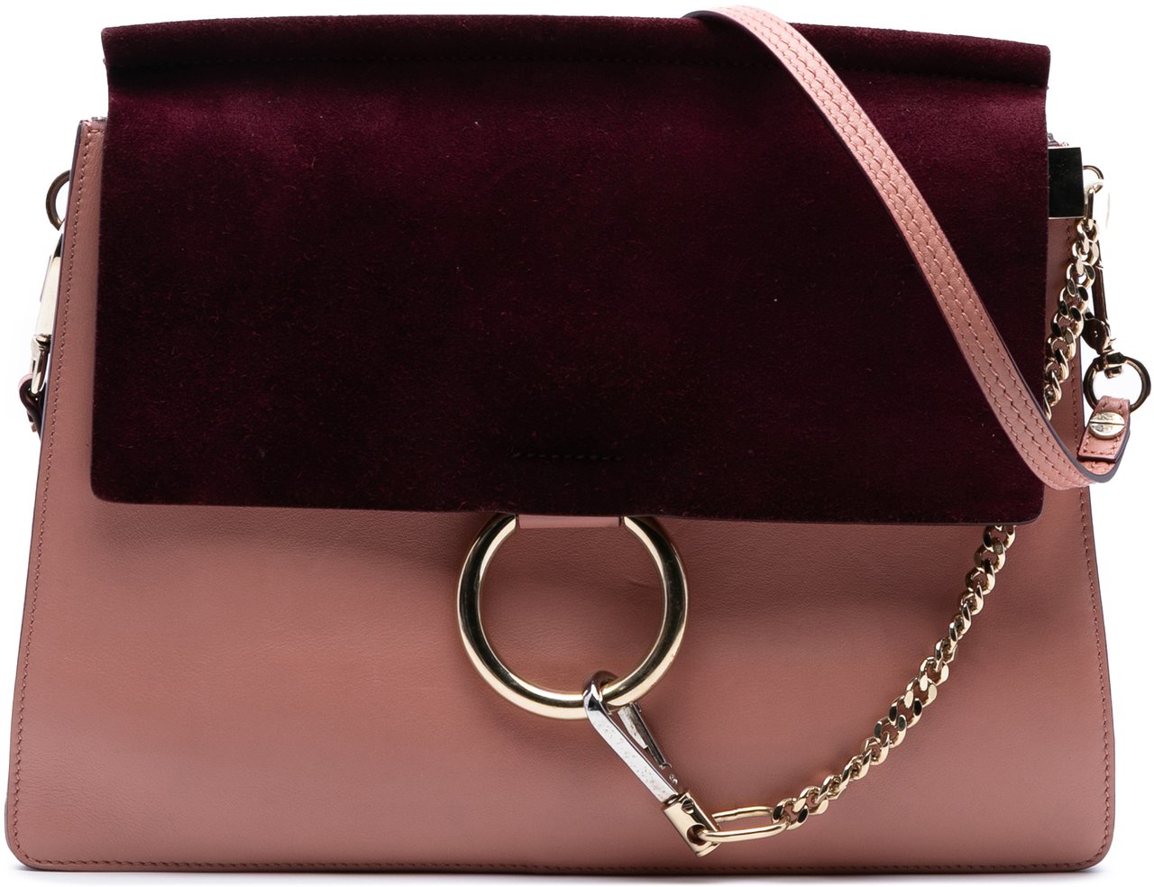 Chloé Medium Calfskin and Suede Faye Crossbody Roze