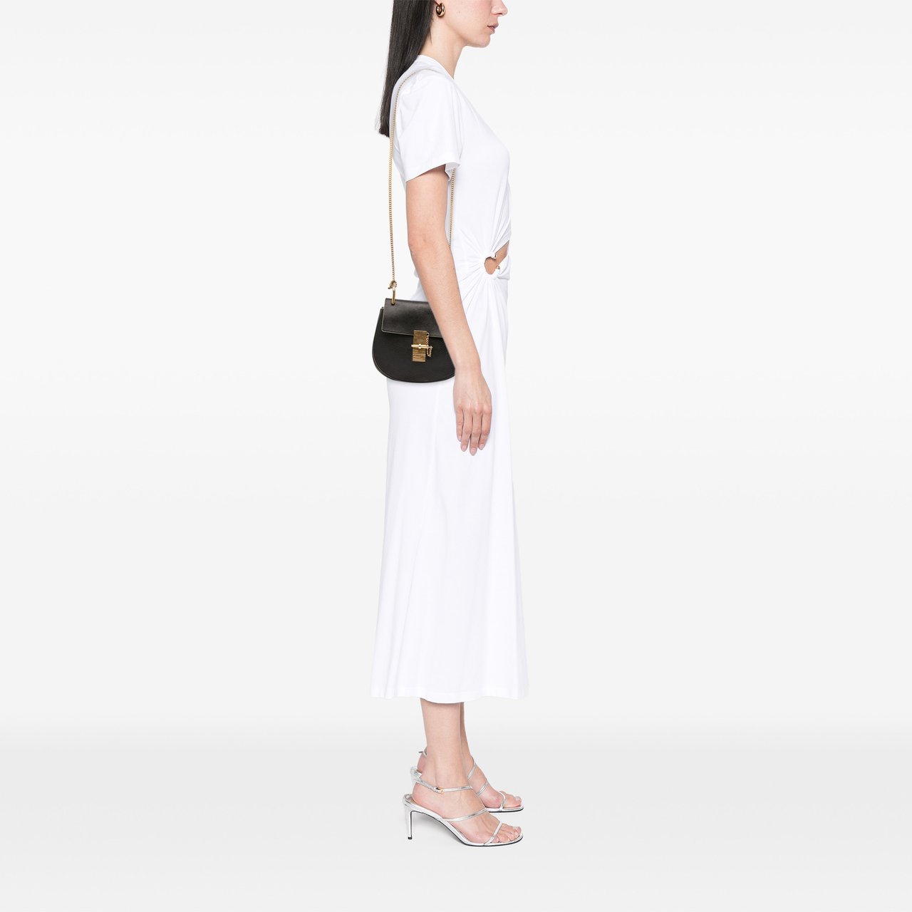 Chloé Mini Leather Drew Crossbody Zwart
