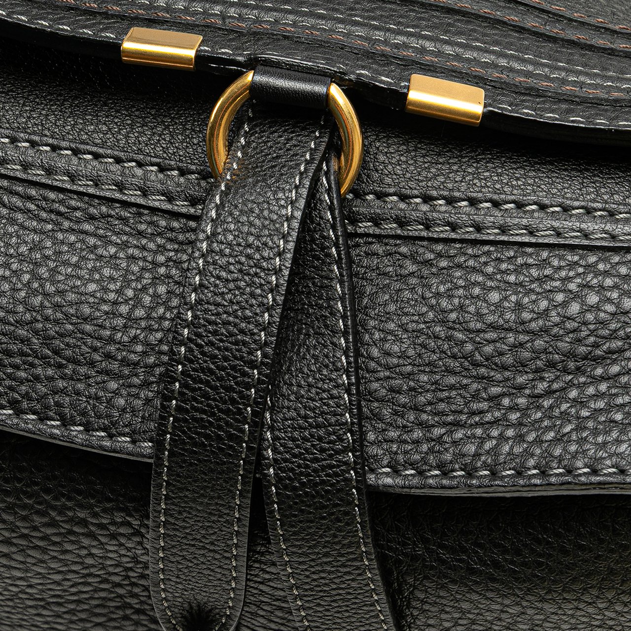 Chloé Medium Leather Marcie Satchel Zwart