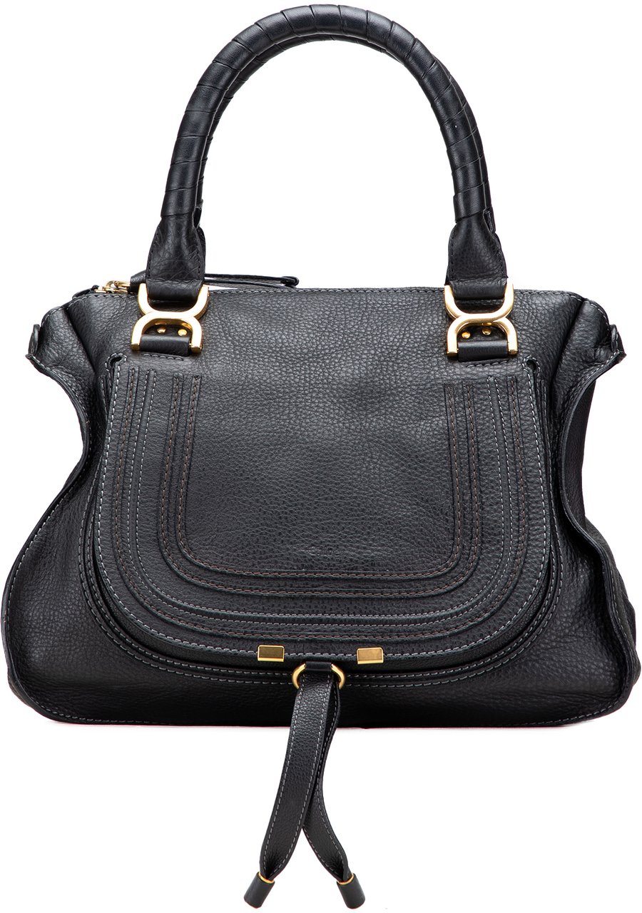 Chloé Medium Leather Marcie Satchel Zwart