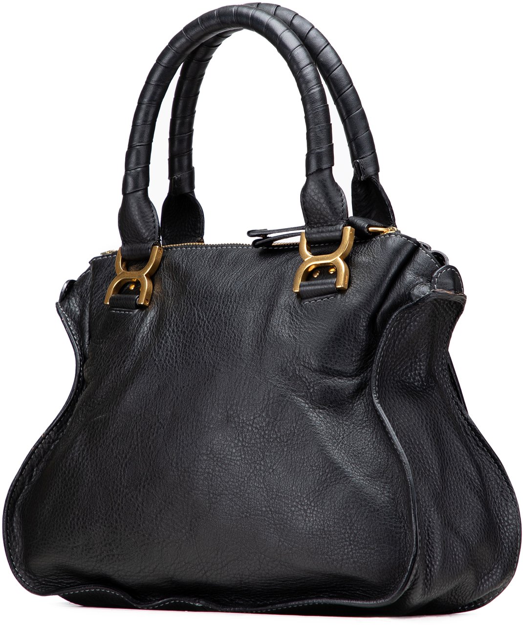 Chloé Medium Leather Marcie Satchel Zwart