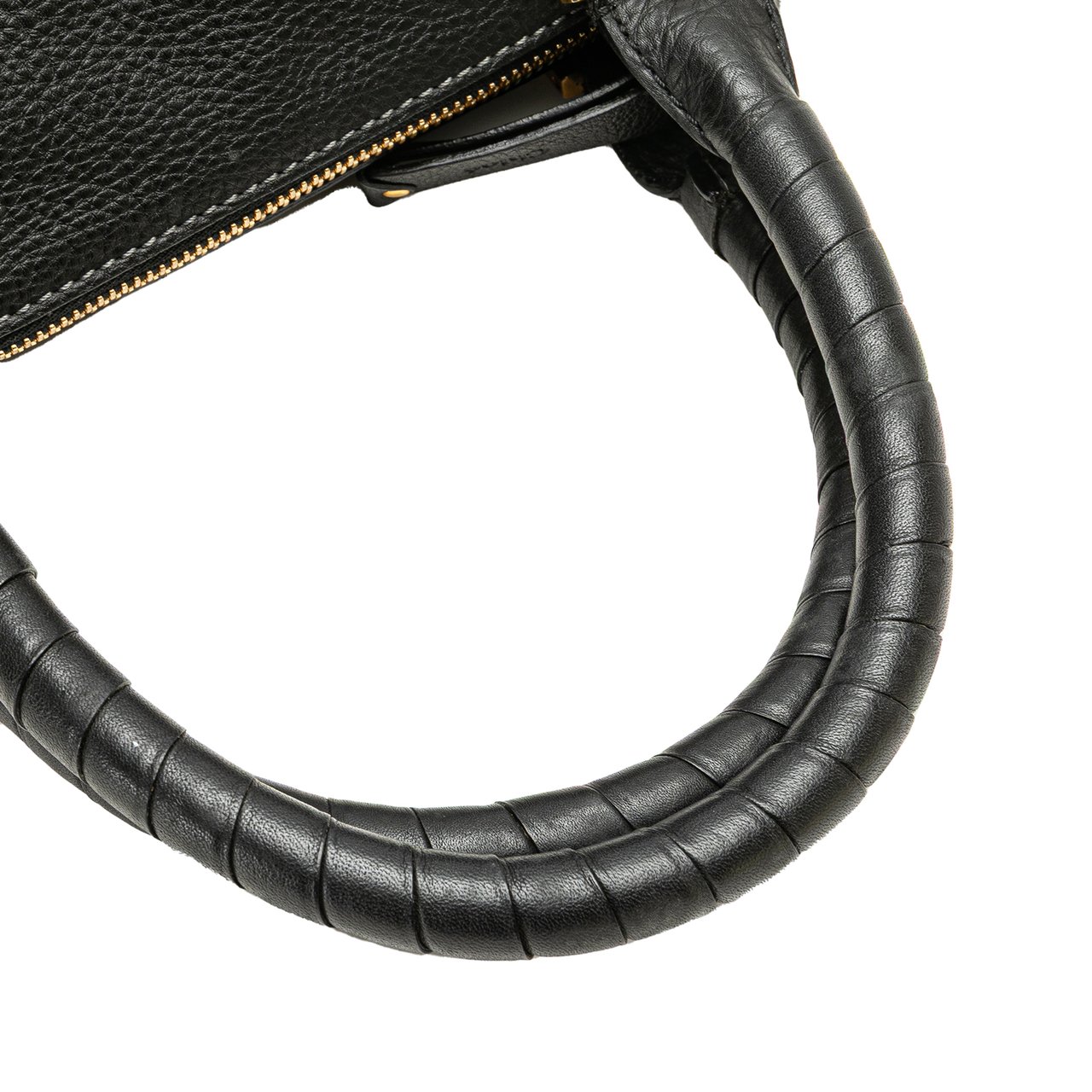 Chloé Medium Leather Marcie Satchel Zwart