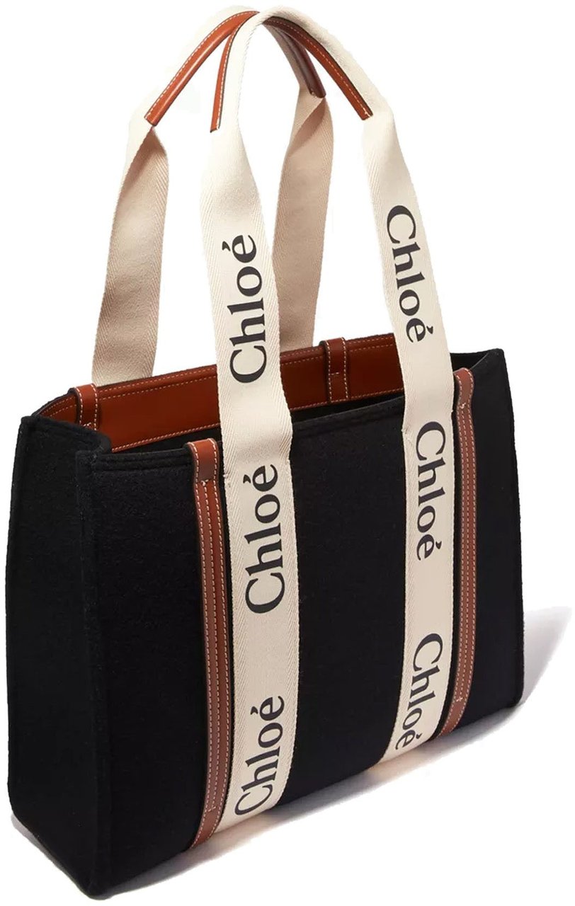 Chloé Chloé Woody Medium Tote Bag Zwart