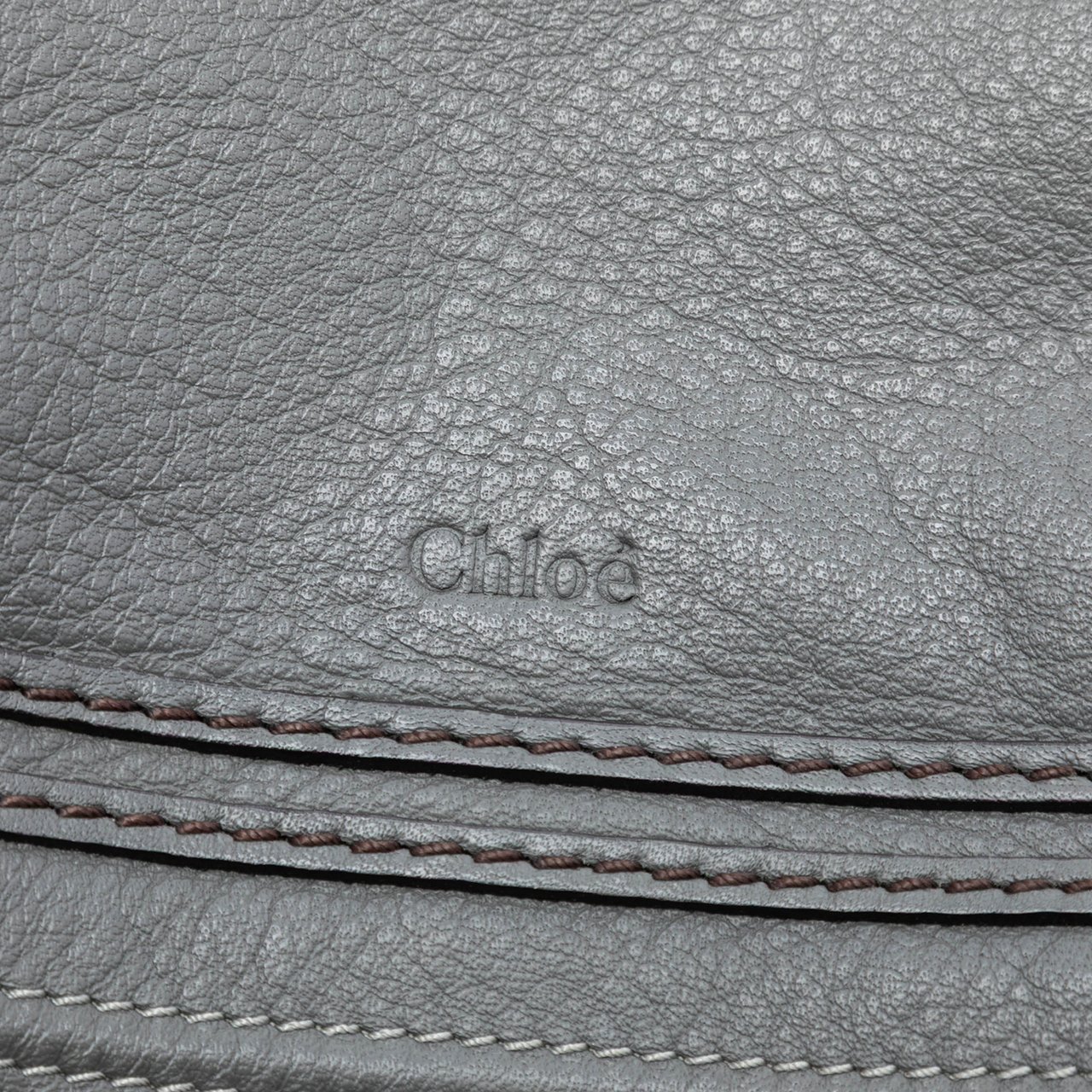 Chloé Medium Leather Marcie Satchel Grijs