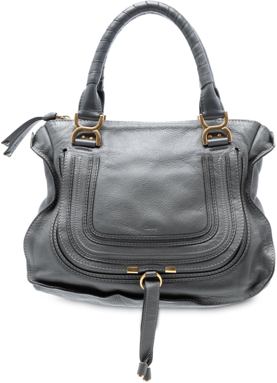 Chloé Medium Leather Marcie Satchel Grijs