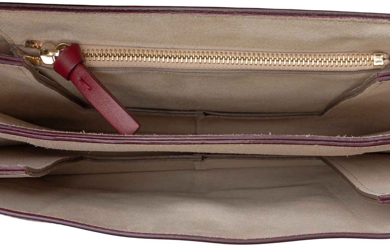 Chloé Medium Calfskin and Suede Faye Crossbody Rood