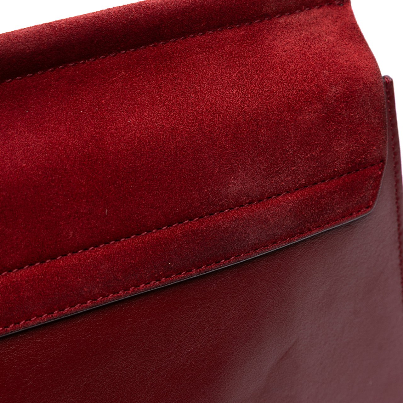 Chloé Medium Calfskin and Suede Faye Crossbody Rood
