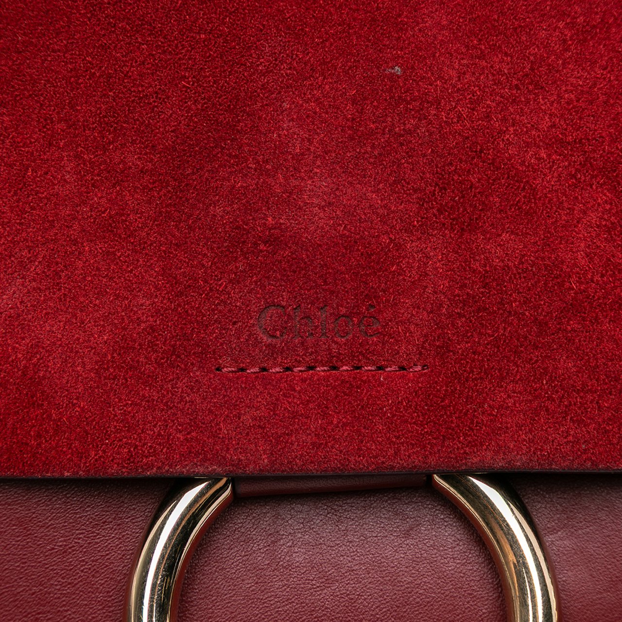Chloé Medium Calfskin and Suede Faye Crossbody Rood