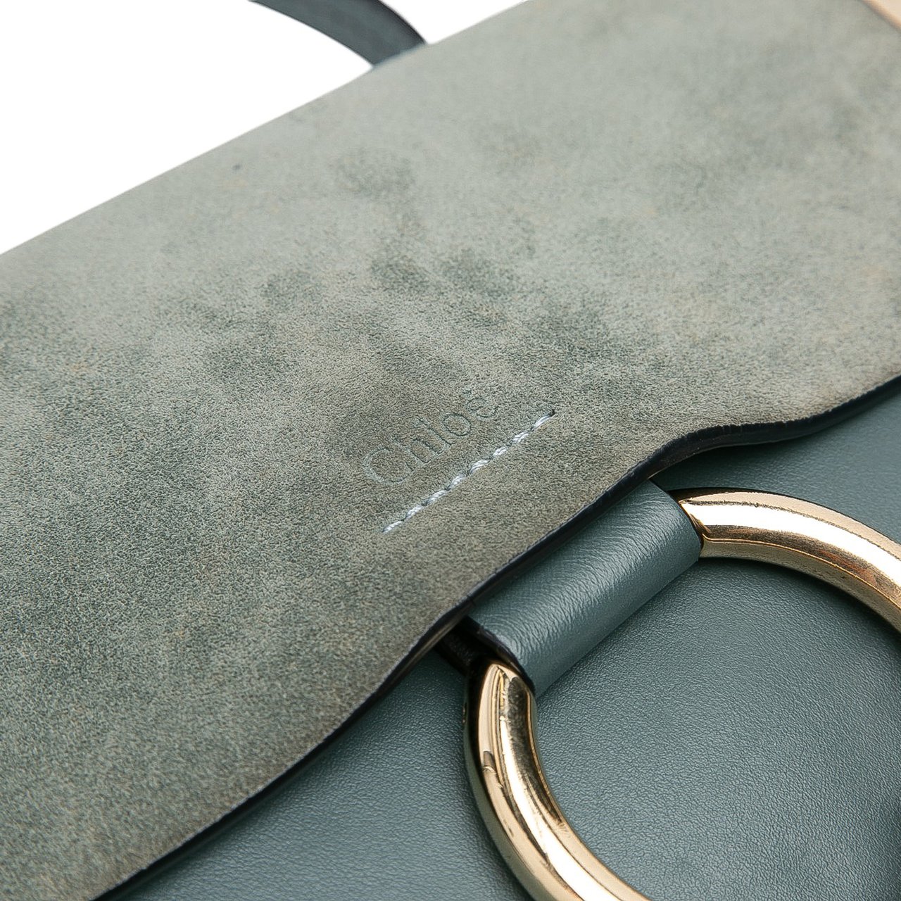 Chloé Small Suede and Calfskin Faye Crossbody Blauw