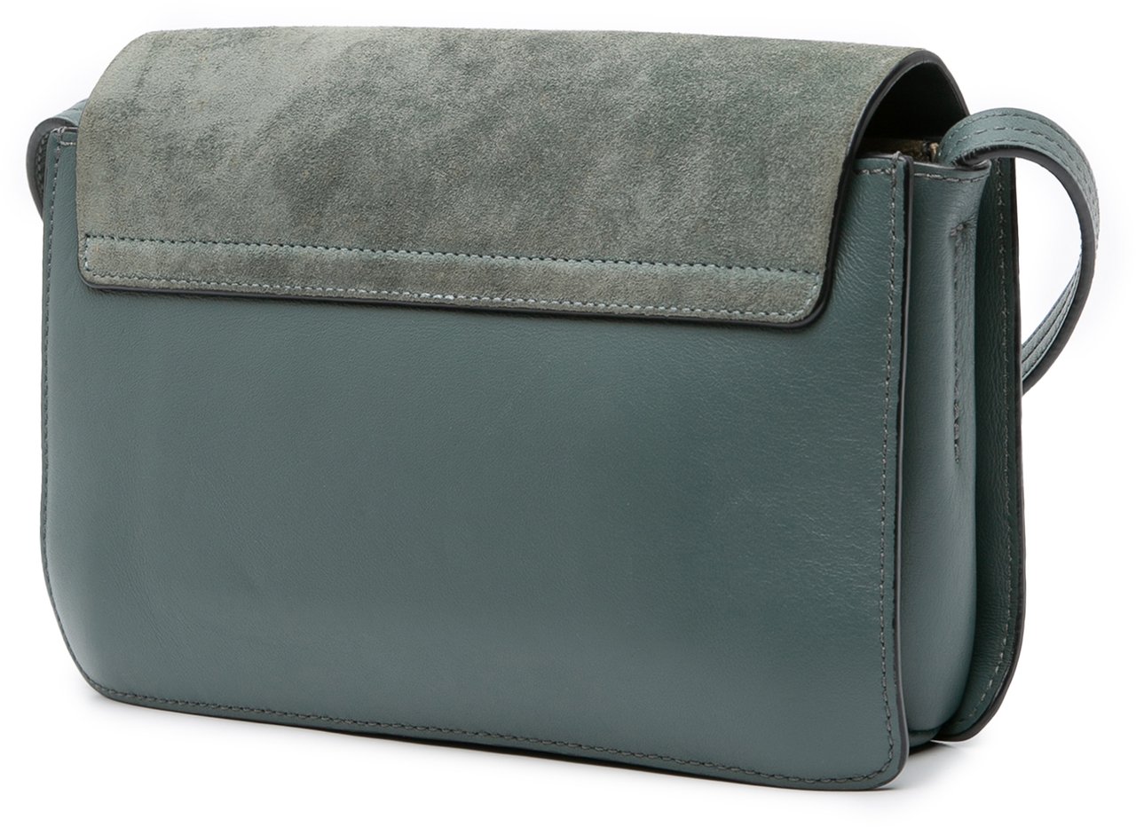 Chloé Small Suede and Calfskin Faye Crossbody Blauw