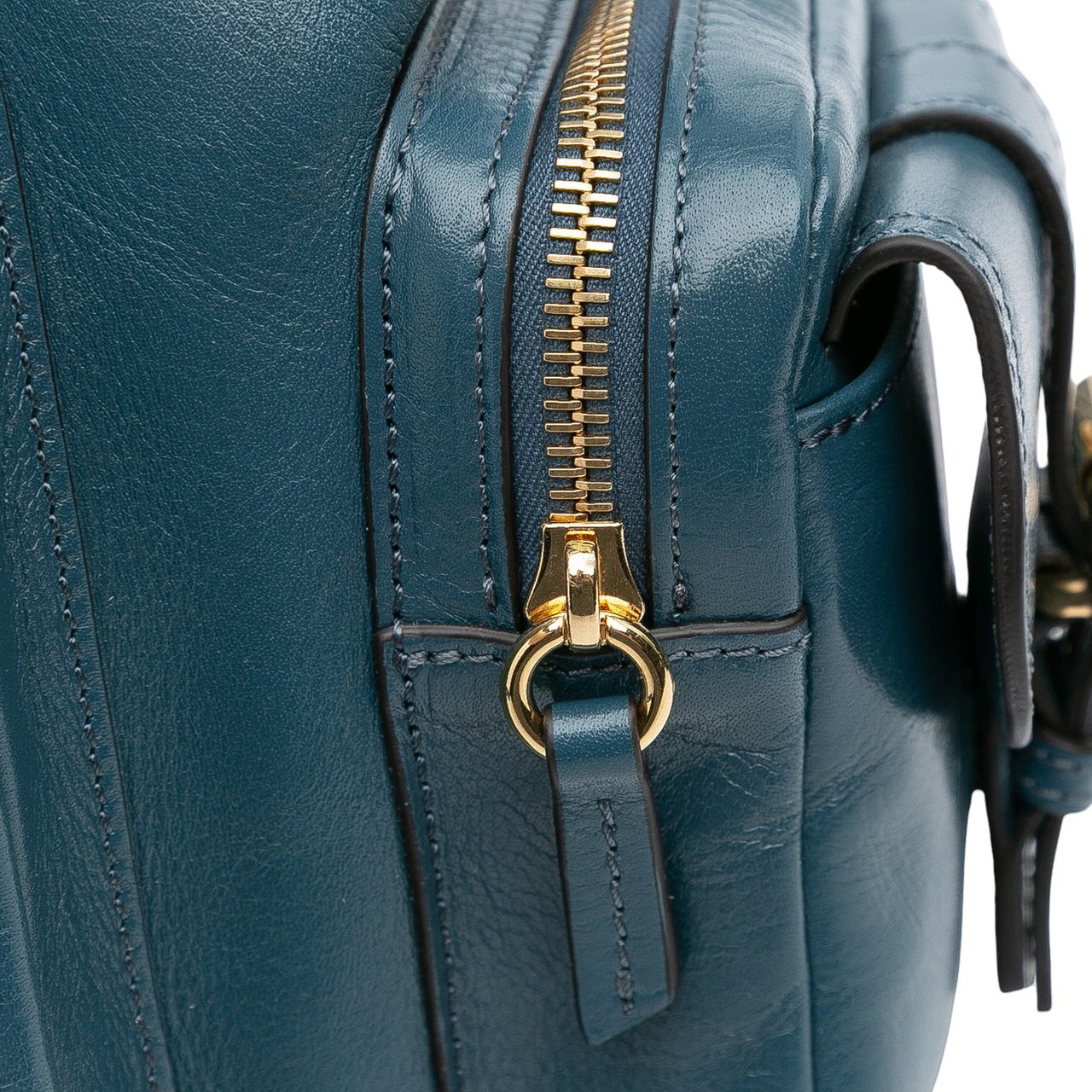 Chloé Shiny Leather Camera Bag Blauw