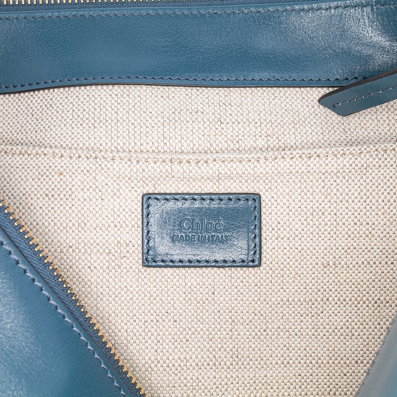 Chloé Shiny Leather Camera Bag Blauw