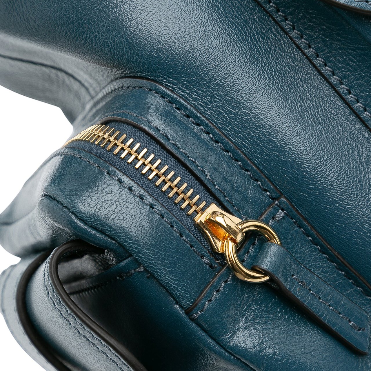 Chloé Shiny Leather Camera Bag Blauw