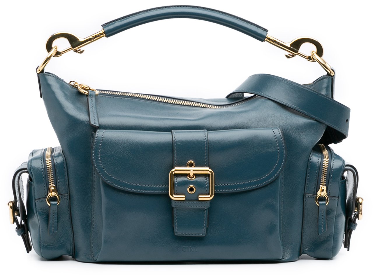 Chloé Shiny Leather Camera Bag Blauw