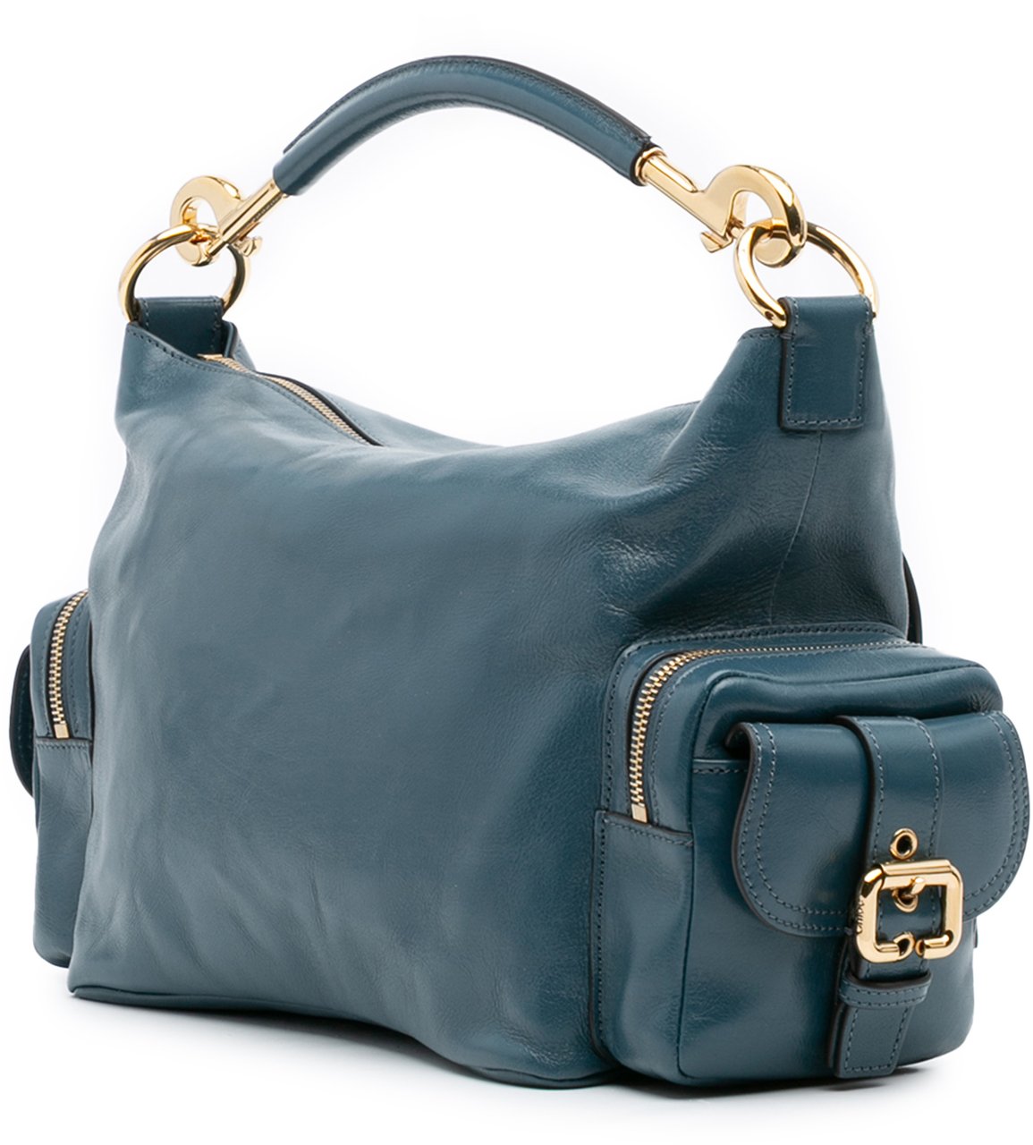 Chloé Shiny Leather Camera Bag Blauw