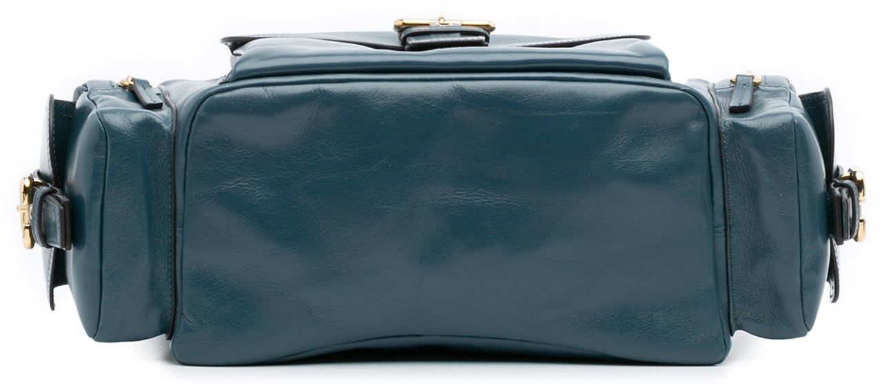 Chloé Shiny Leather Camera Bag Blauw