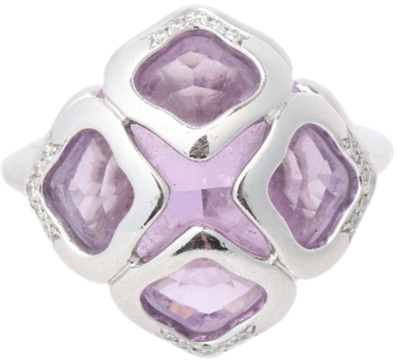 Chopard Chopard Imperiale Amethyst Diamond 18k White Gold Cocktail Ring, Size 51 EU Divers