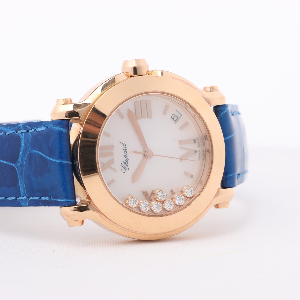 Chopard Chopard Happy Sport 277471-5001 Leather x RG QZ Silver-Face Watch Zilver