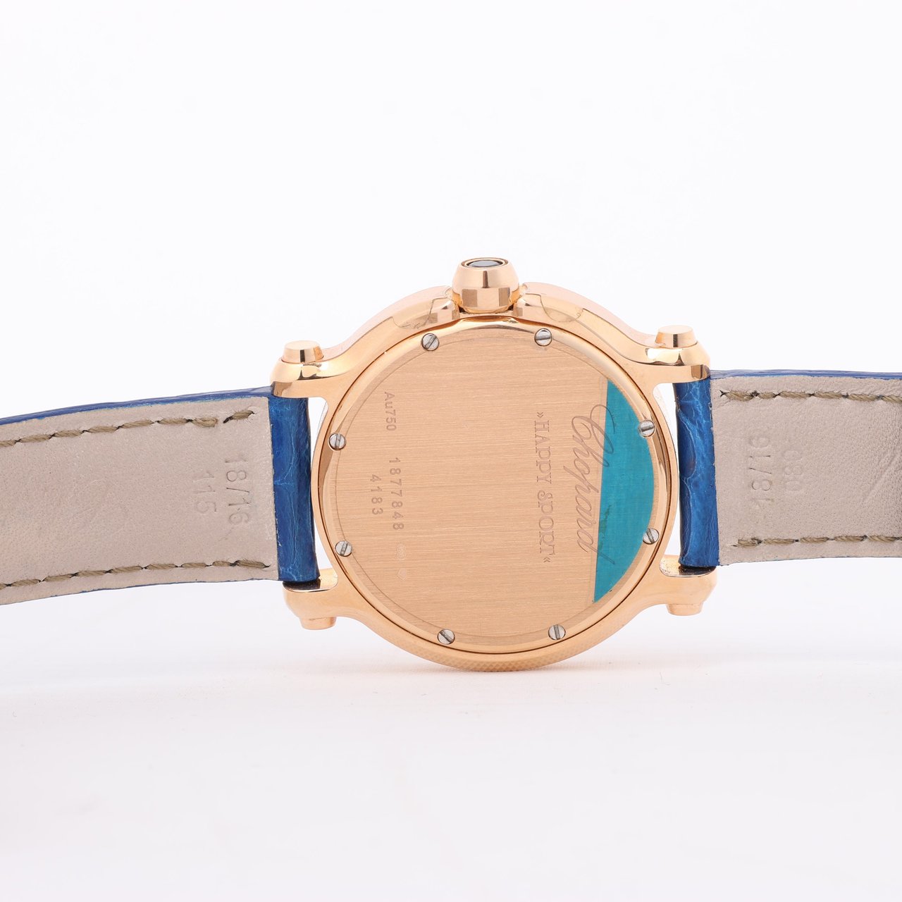 Chopard Chopard Happy Sport 277471-5001 Leather x RG QZ Silver-Face Watch Zilver