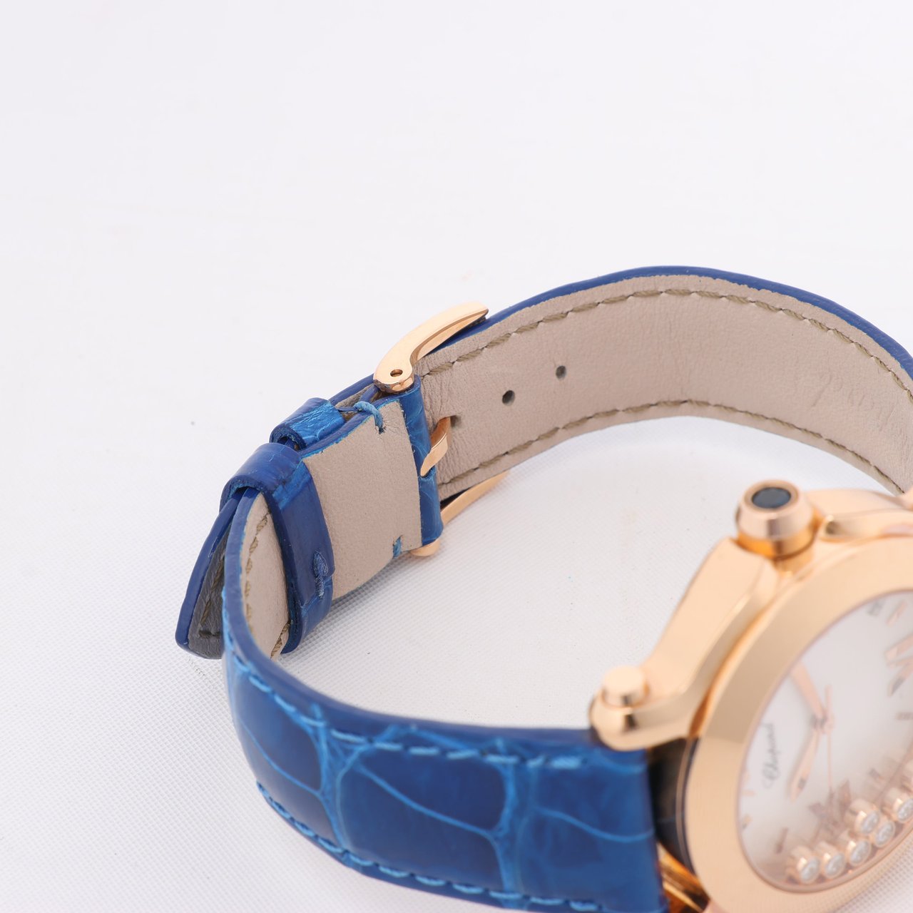 Chopard Chopard Happy Sport 277471-5001 Leather x RG QZ Silver-Face Watch Zilver