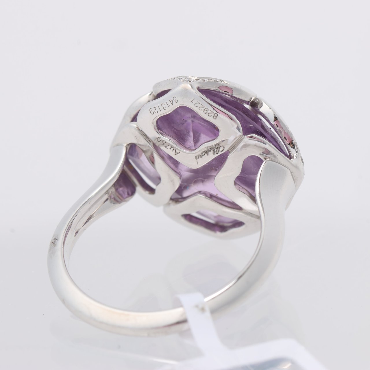 Chopard Chopard Imperiale Amethyst Diamond 18k White Gold Cocktail Ring, Size 51 EU Divers