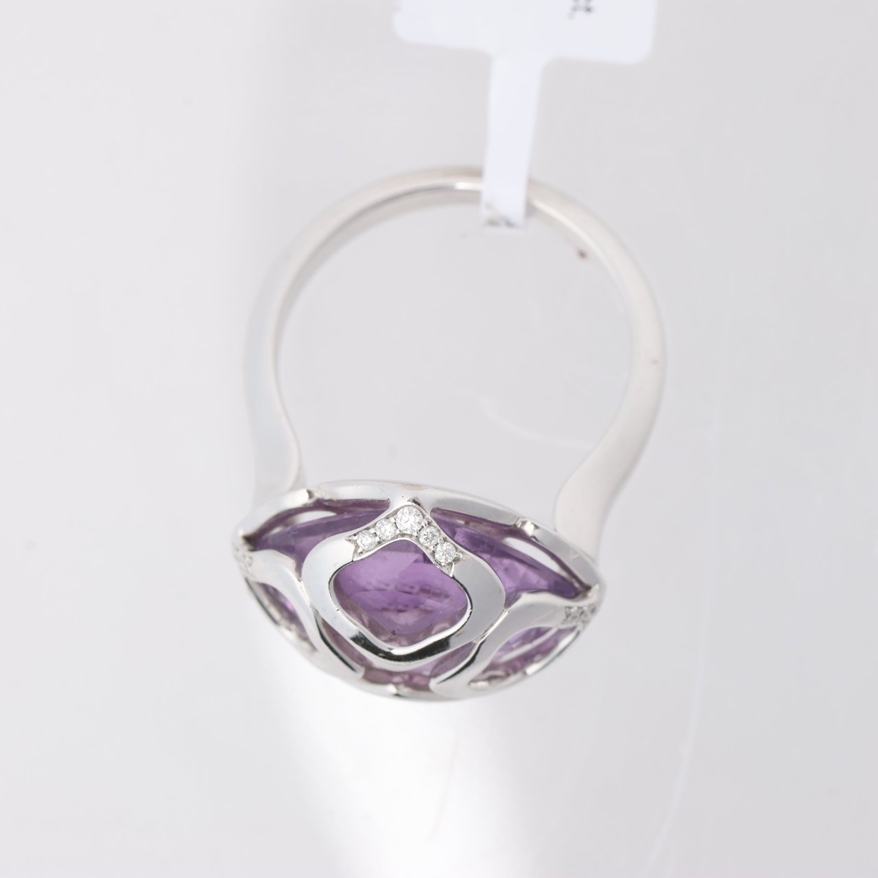 Chopard Chopard Imperiale Amethyst Diamond 18k White Gold Cocktail Ring, Size 51 EU Divers