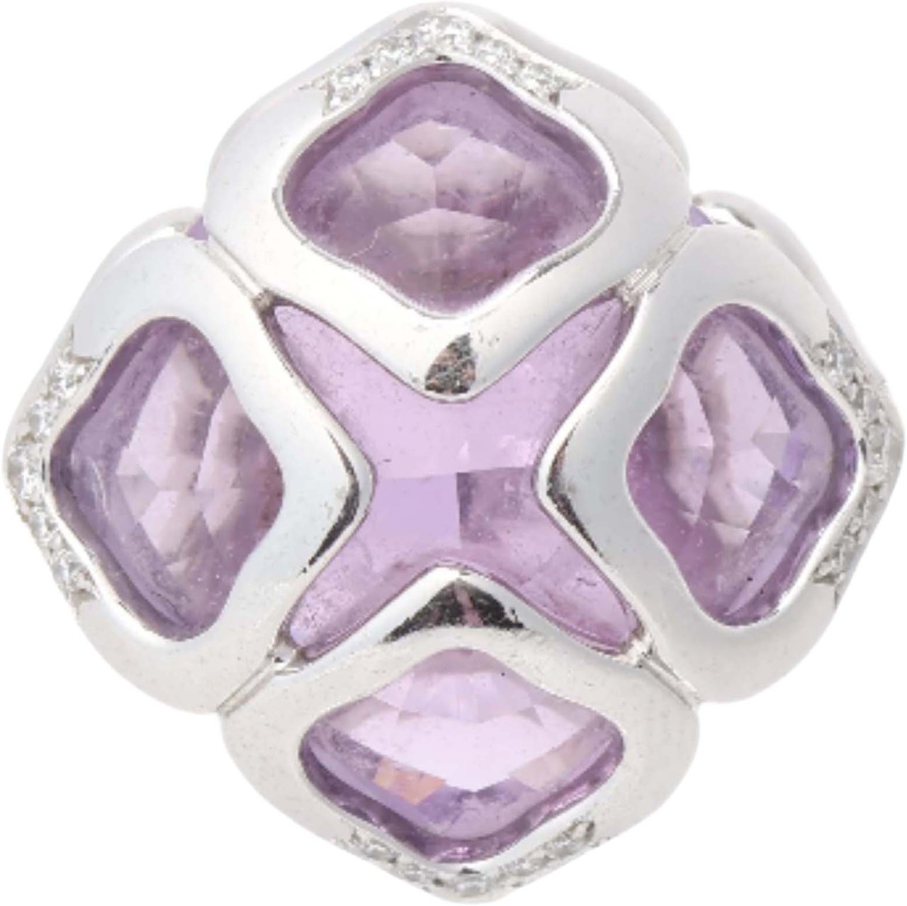 Chopard Chopard Imperiale Amethyst Diamond 18k White Gold Cocktail Ring, Size 51 EU Divers