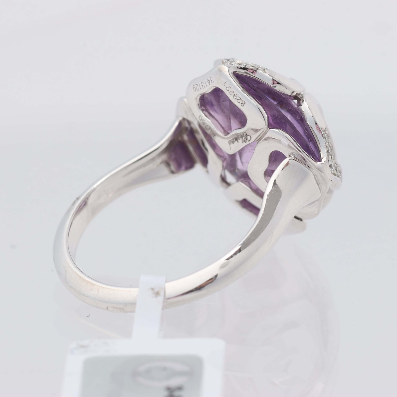 Chopard Imperiale Amethyst Diamond 18k White Gold Cocktail Ring, Size 51 EU Divers