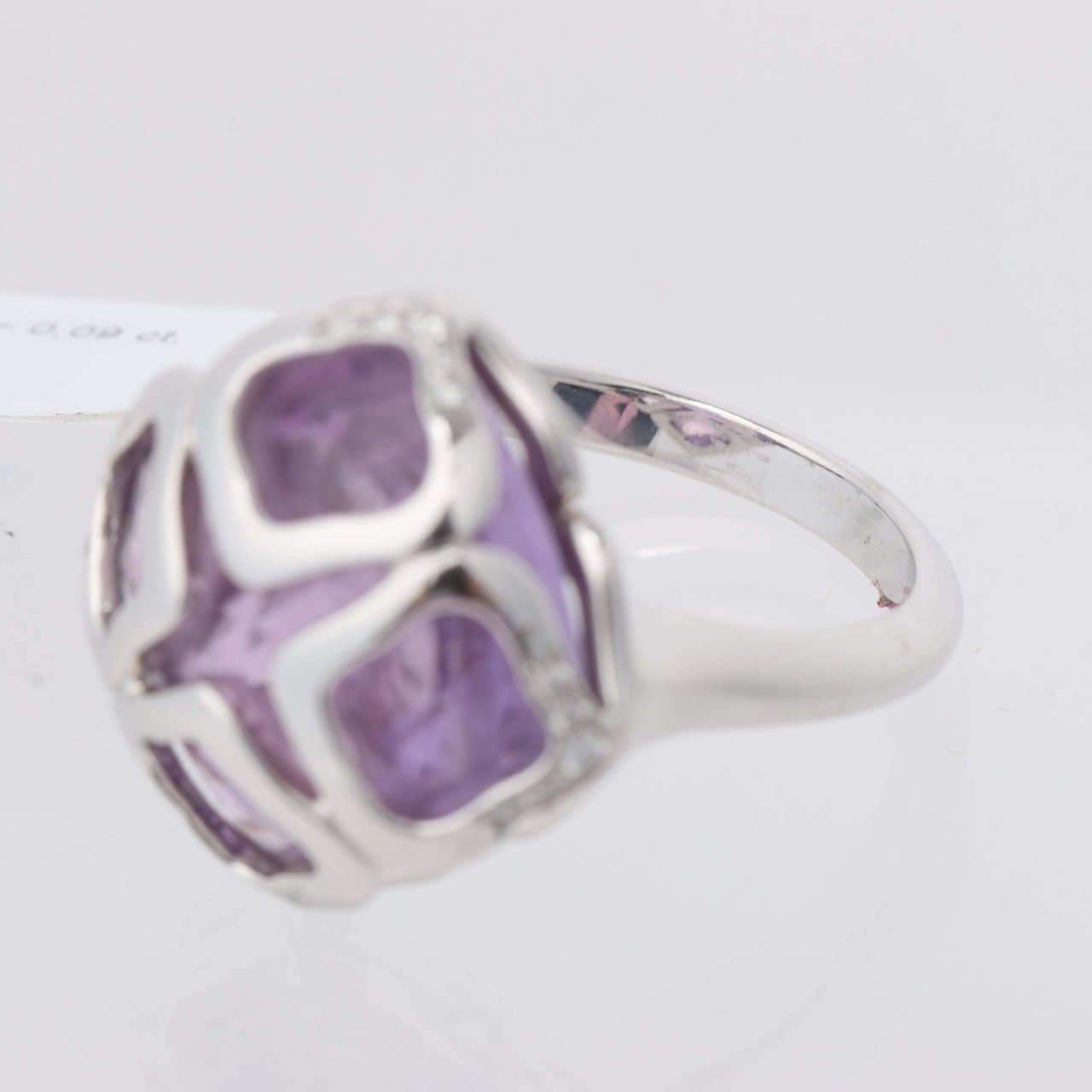 Chopard Imperiale Amethyst Diamond 18k White Gold Cocktail Ring, Size 51 EU Divers