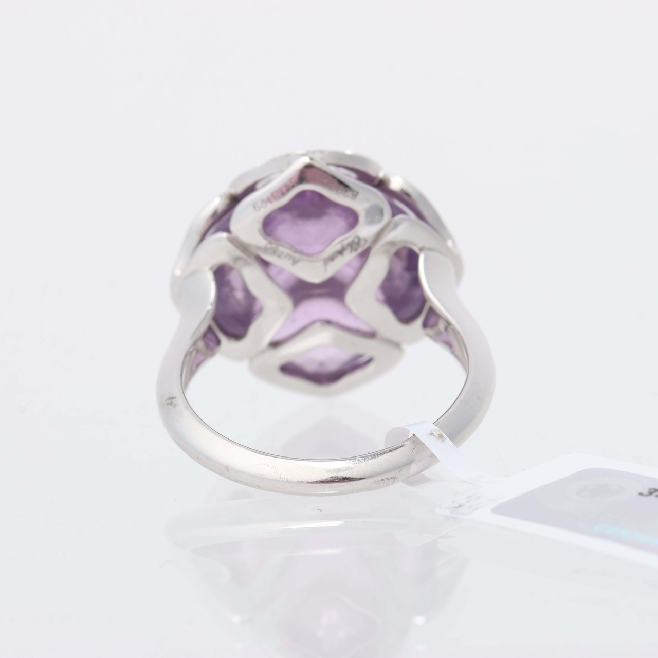 Chopard Imperiale Amethyst Diamond 18k White Gold Cocktail Ring, Size 51 EU Divers