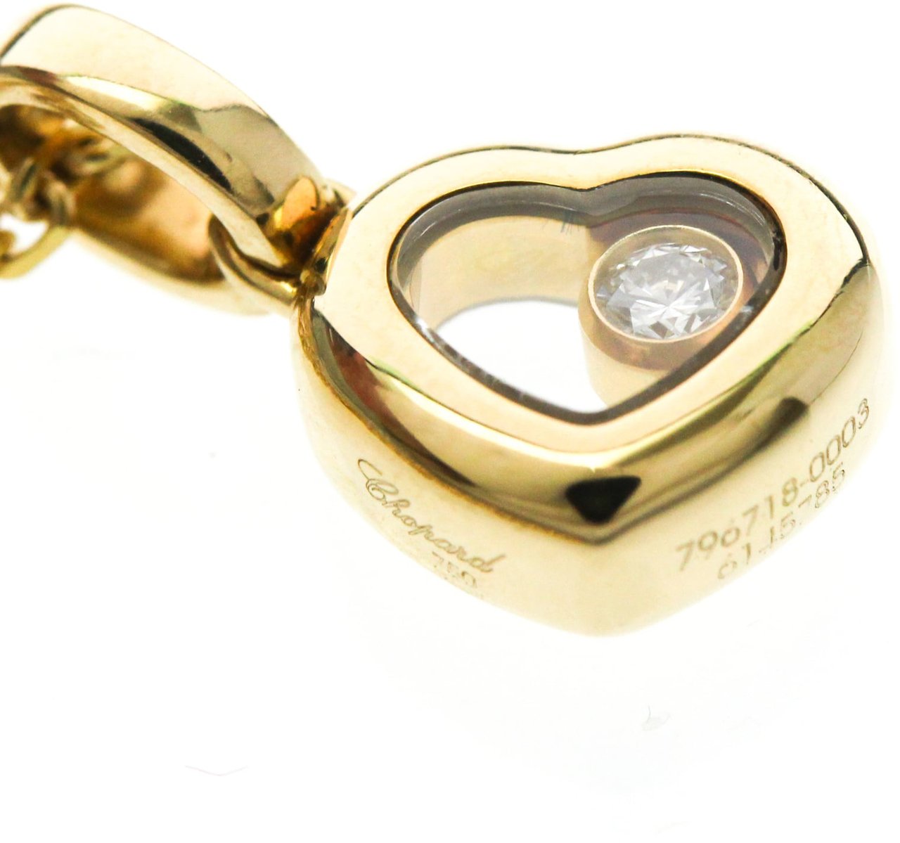 Chopard Happy Diamonds Heart Pendant 18K Yellow Gold with Diamonds and 1 Floating Diamond Goud