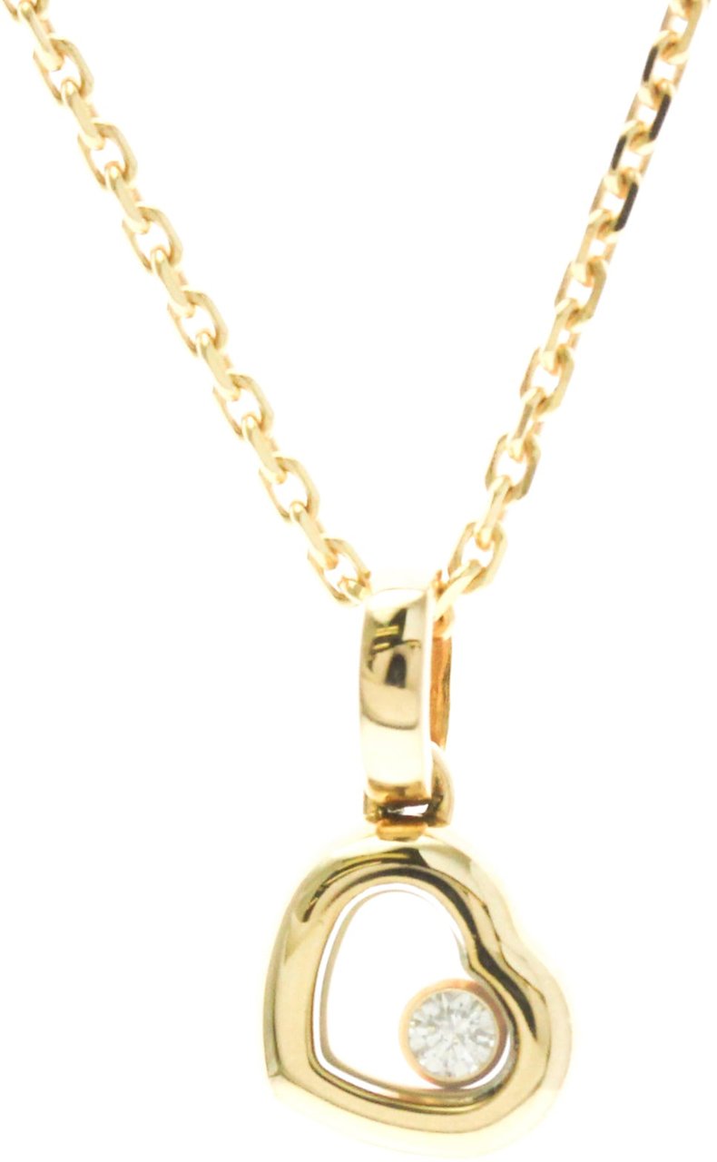 Chopard Happy Diamonds Heart Pendant 18K Yellow Gold with Diamonds and 1 Floating Diamond Goud
