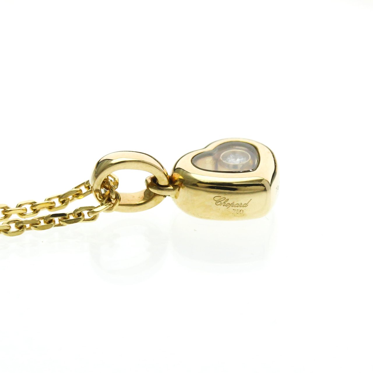 Chopard Happy Diamonds Heart Pendant 18K Yellow Gold with Diamonds and 1 Floating Diamond Goud