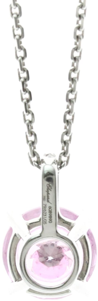 Chopard Happy Diamonds 5 Diamond Round Pendant 18K White Gold with Diamonds Zilver