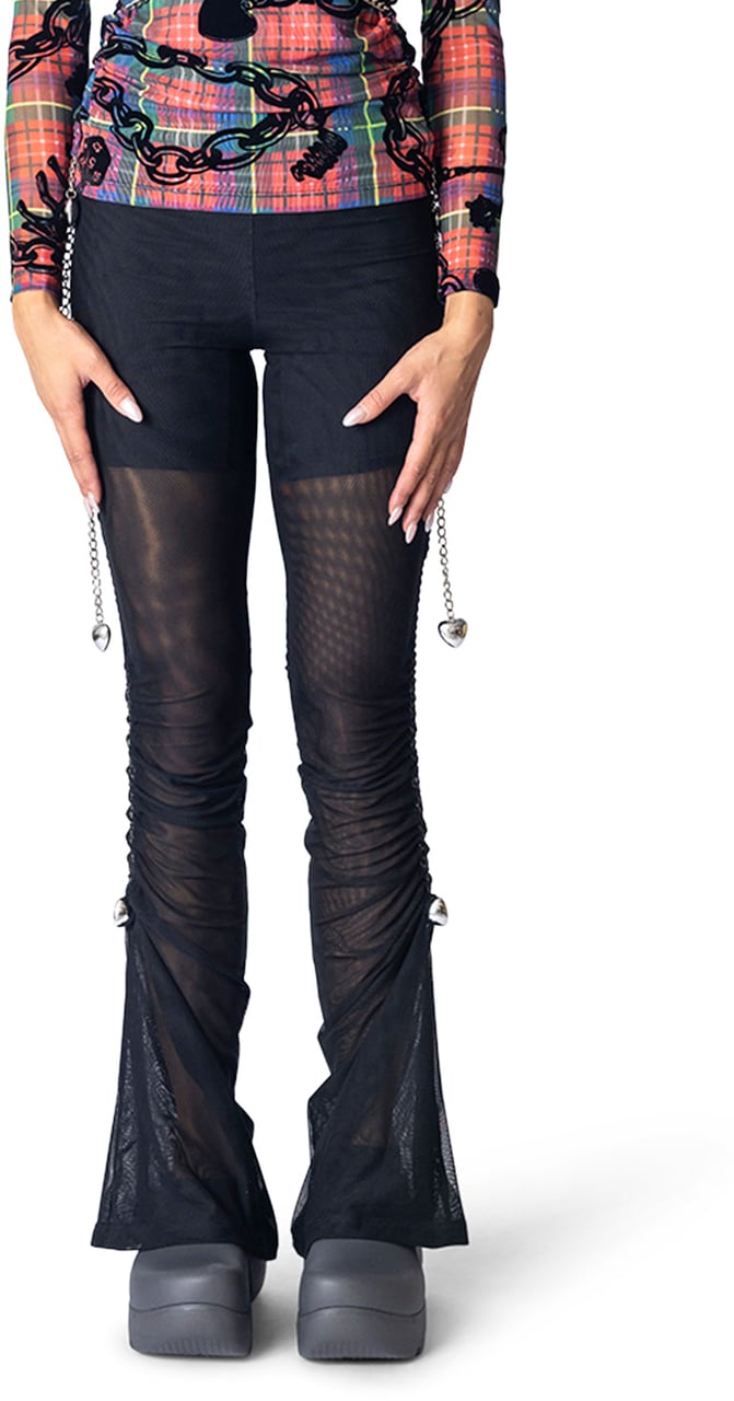 Chopova Lowena SONICSCAPE MESH LEGGINGS BLACK Zwart