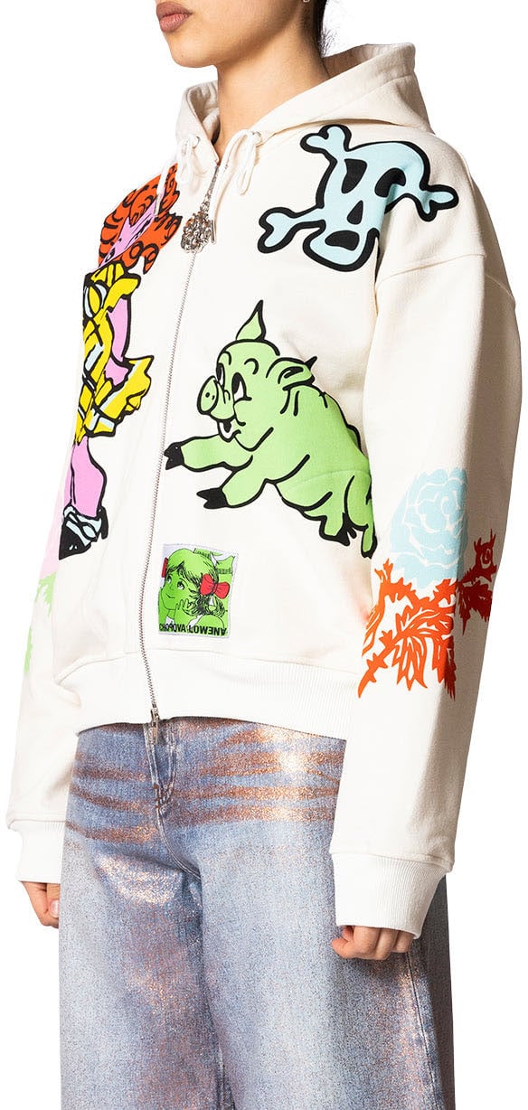 Chopova Lowena CRY BABY ZIP HOODIE MULTI Divers