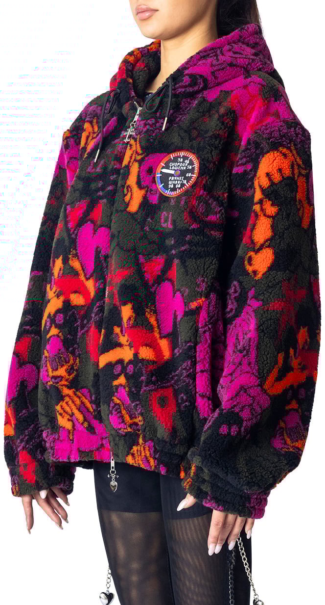 Chopova Lowena ENGINE PARTY OVERSIZED HOODED FLEECE BROWN MULTI Divers