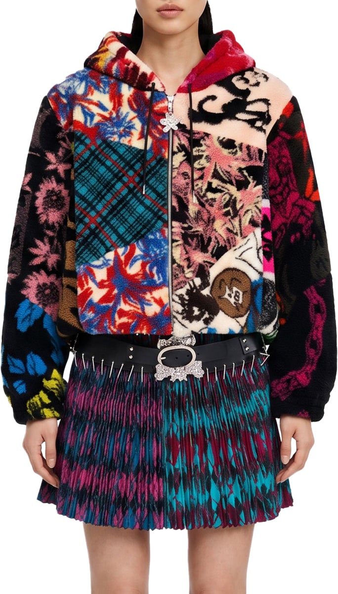 Chopova Lowena PATCHWORK OVERSIZED HOODED FLEECE MULTI Divers