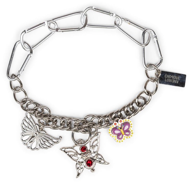 Chopova Lowena THREE BUTTERFLIES CARABINER NECKLACE SILVER Zilver